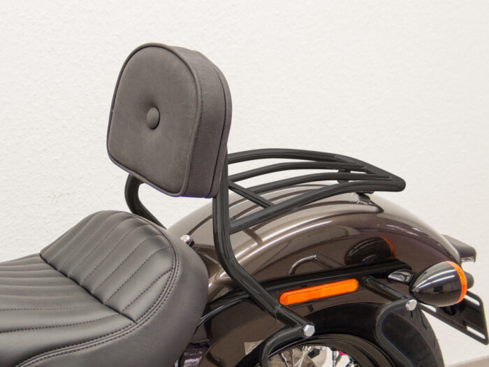 Fahrer Sissy Bar mit großem Kissen und Gepäckträger, schwarz