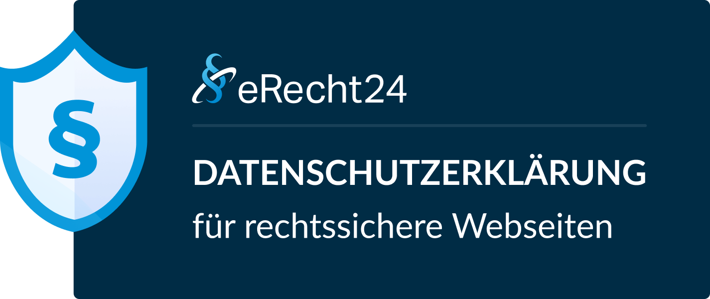 eRecht24 Siegel - Datenschutzerklärung für rechtssichere Webseiten